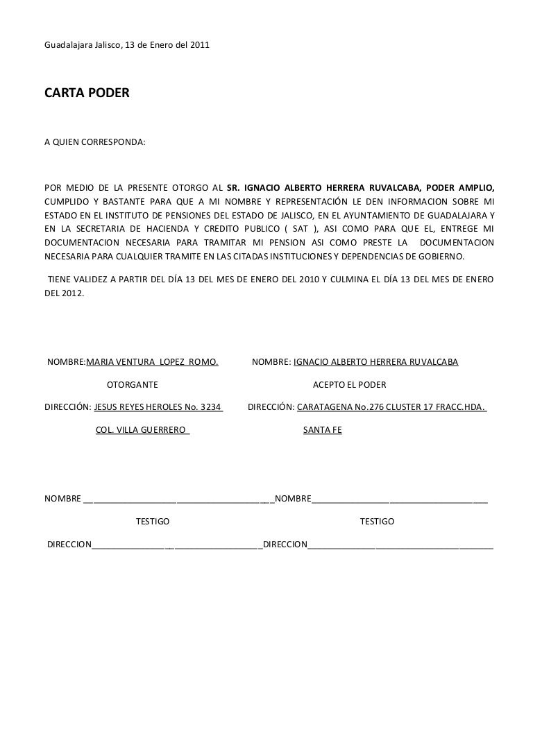 Carta Poder Amplia 000 Carta Poder Amplia 000